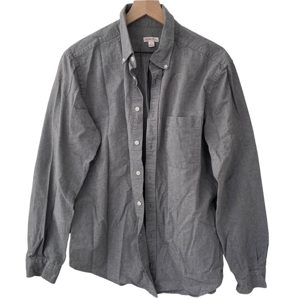 Merona Other - Merona Men's Gray Long Sleeve Button down Shirt Cotton Pocket